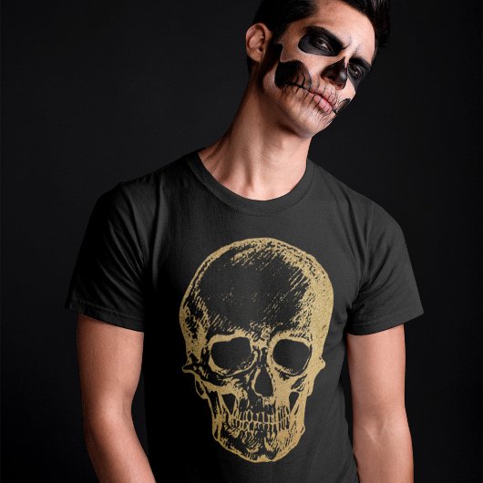 Halloween Gold Skull | T-shirt | MANNEN