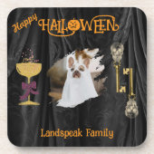 Halloween Gold Skulls & Champagne & Foto Bier Onderzetter (Voorkant)