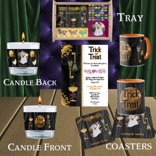 Halloween Gold Skulls & Champagne & Foto Bier Onderzetter