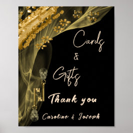 Halloween Gold Skulls, Glitter Kaarten Gifts Poster