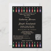 Halloween Gold Skulls Shower Wine & QR Code Kaart (Achterkant)