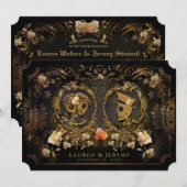 Halloween Golden Elegance skeletten samen met Kaart (Voorkant / Achterkant)