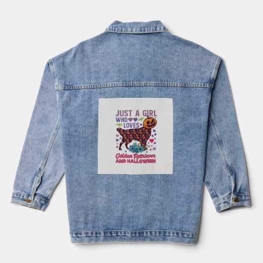 Halloween Golden Retriever_1 Denim Jacket (Achterkant)
