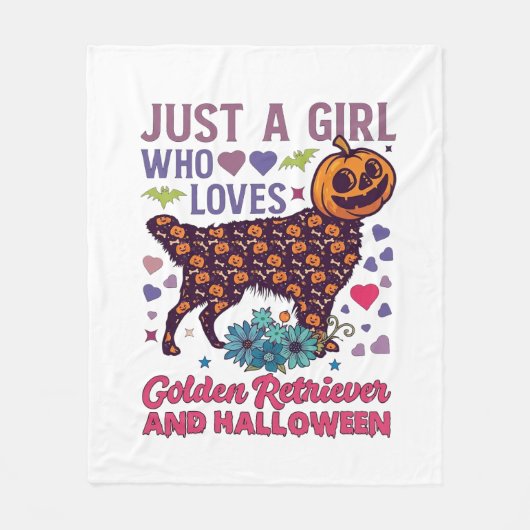 Halloween Golden Retriever_1 Fleece Deken (Voorkant)