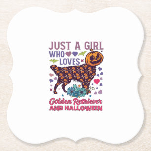 Halloween Golden Retriever_1 Kartonnen Onderzetters