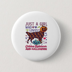 Halloween Golden Retriever_1 Ronde Button 5,7 Cm
