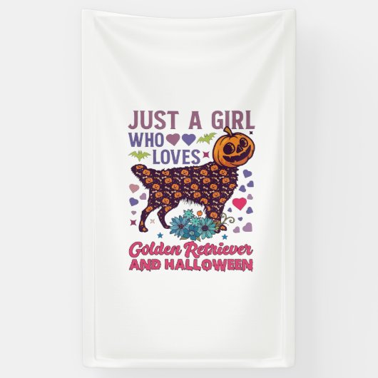 Halloween Golden Retriever_1 Spandoek (Verticaal)