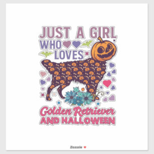 Halloween Golden Retriever_1 Sticker