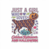 Halloween Golden Retriever_1 Sticker (Voorkant)