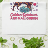 Halloween Golden Retriever_1 Theedoek (Gevouwen)