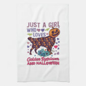 Halloween Golden Retriever_1 Theedoek (Verticaal)
