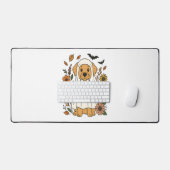 Halloween Golden Retriever Bloemen Bureaumat (Keyboard & Muis)