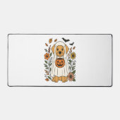 Halloween Golden Retriever Bloemen Bureaumat (Voorkant)