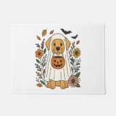 Halloween Golden Retriever Bloemen Deurmat (Voorkant)