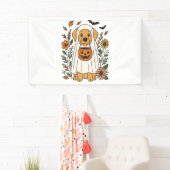 Halloween Golden Retriever Bloemen Spandoek (Insitu)