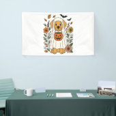 Halloween Golden Retriever Bloemen Spandoek (Beurs)