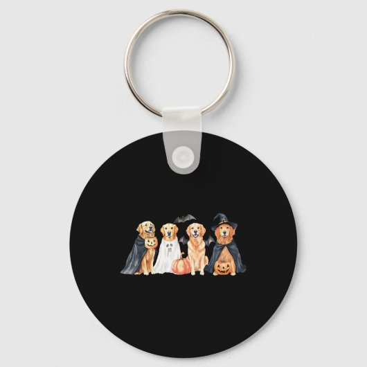 Halloween Golden Retriever Dog Sleutelhanger (Voorkant)