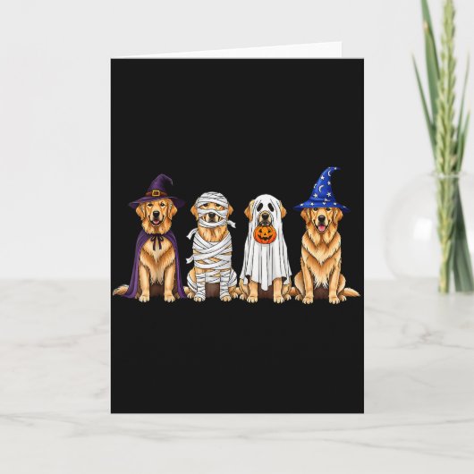 Halloween Golden Retriever Ghost Soky Dog Lovers D Kaart (Voorkant)
