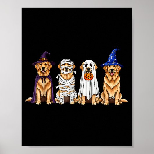 Halloween Golden Retriever Ghost Soky Dog Lovers D Poster (Voorkant)