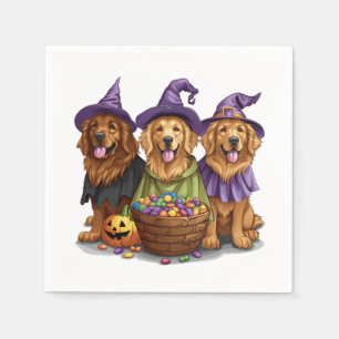 Halloween Golden Retriever Heksenhonden Servet
