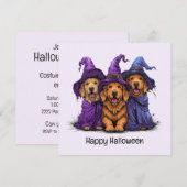 Halloween Golden Retriever Hekshonden Kaart (Voorkant / Achterkant)