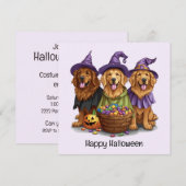 Halloween Golden Retriever Hekshonden Kaart (Voorkant / Achterkant)