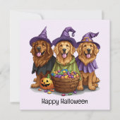 Halloween Golden Retriever Hekshonden Kaart (Voorkant)
