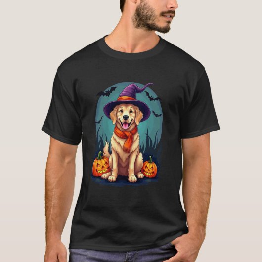 Halloween Golden Retriever Hond T-shirt (Voorkant)