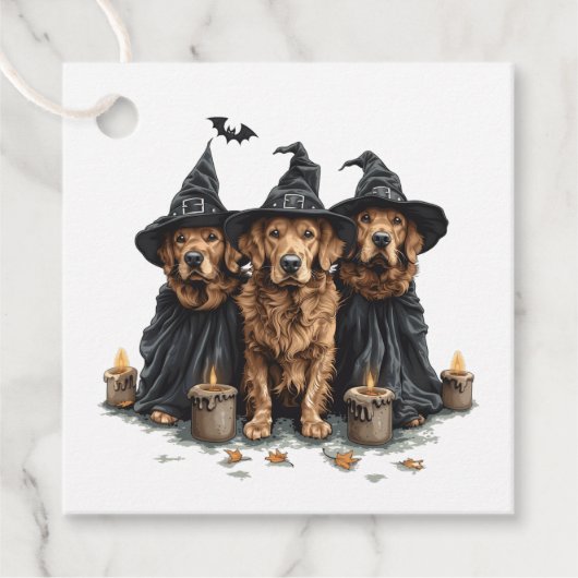 Halloween Golden Retriever Honden Jack O Lantern Bedankjes Labels (Voorkant)