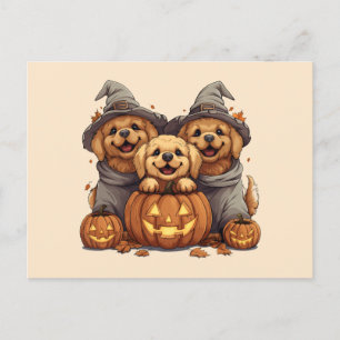 Halloween Golden Retriever Honden Jack O Lantern Briefkaart