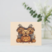 Halloween Golden Retriever Honden Jack O Lantern Briefkaart (Staand voorkant)