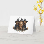 Halloween Golden Retriever Honden Jack O Lantern Kaart (Gele Bloem)