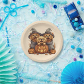 Halloween Golden Retriever Honden Jack O Lantern Papieren Bordje (Feest)