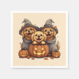 Halloween Golden Retriever Honden Jack O Lantern Servet
