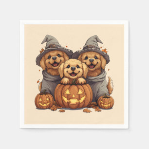 Halloween Golden Retriever Honden Jack O Lantern Servet