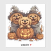 Halloween Golden Retriever Honden Jack O Lantern Sticker (Vel)