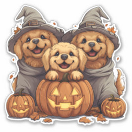 Halloween Golden Retriever Honden Jack O Lantern Sticker