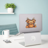 Halloween Golden Retriever Honden Jack O Lantern Sticker (Laptop op bureau)