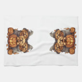 Halloween Golden Retriever Honden Jack O Lantern Theedoek (Horizontaal)