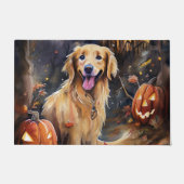 Halloween Golden Retriever met pompoenen eng Deurmat (Voorkant)