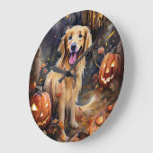 Halloween Golden Retriever met pompoenen eng Grote Klok (Hoek)