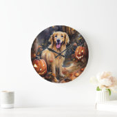 Halloween Golden Retriever met pompoenen eng Grote Klok (Huis)