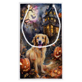 Halloween Golden Retriever met pompoenen eng Klein Cadeauzakje (Achterkant)