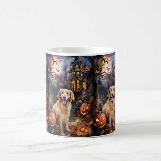 Halloween Golden Retriever met pompoenen eng Koffiemok (Center)
