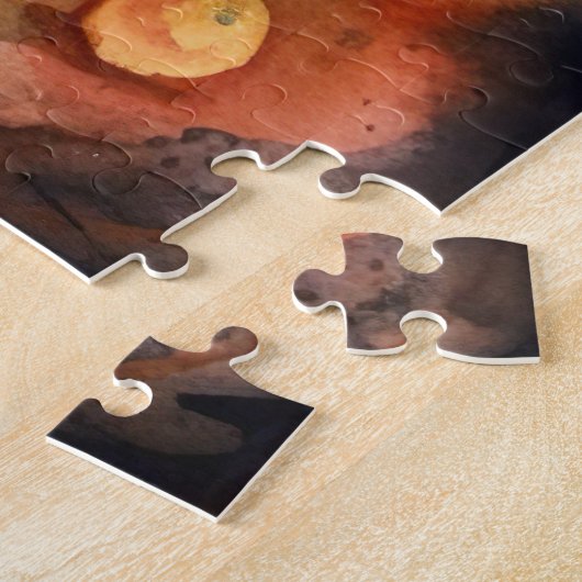 Halloween Golden Retriever met pompoenen eng Legpuzzel (Zijkant)