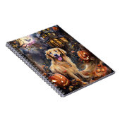 Halloween Golden Retriever met pompoenen eng Notitieboek (Rechterzijde)