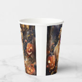 Halloween Golden Retriever met pompoenen eng Papieren Bekers (Rechts)