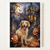 Halloween Golden Retriever met pompoenen eng Planner (Achterkant)
