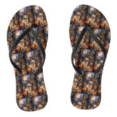 Halloween Golden Retriever met pompoenen eng Teenslippers (Voetbed)