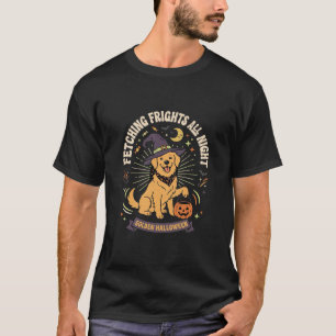 Halloween Golden Retriever Pompoen Ondeugd T-shirt